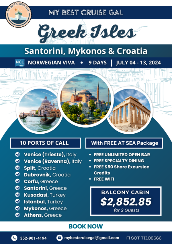 Greek Isles: Santorini, Mykonos, & Croatia