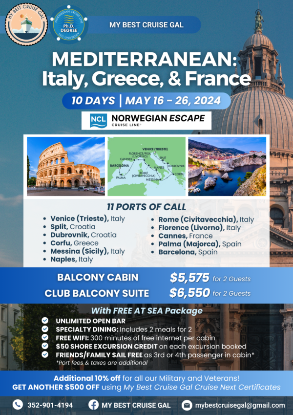 Italy, Greece, & France
