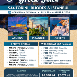 Santorini, Rhodes, & Istanbul